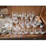 A quantity of drinking glasses