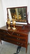 A mahogany dressing table.