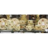 A Fine Japanese eggshell china coffee set comprising coffee pot, milk jug, sugar bowl, 6 plates,