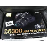 A boxed Nikon D5300 camera with case (in as new perfect condition)