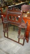 A mahogany overmantel mirror.