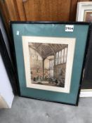 A framed and glazed print 'The Hall Ockwells Berks' 26cm x 28cm (Frame A/F)