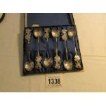 A cased set of 6 '800' silver spoons.