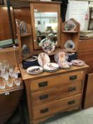 A satin walnut dressing table