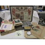 A large collection of military and other collectables including framed Great war collage, WW2 items,