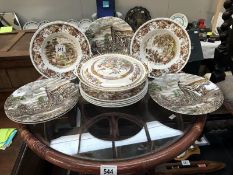 A selection of Royal Tudor Ware and (Olde England) Wood and Sons (Post House) Soup Bowls and a