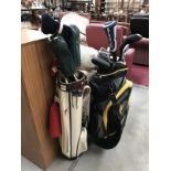 A golf bag with set of clubs (John Letters) and 1 bag with golf clubs
