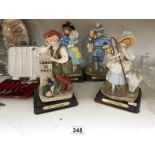 4 figurines, Dick Whittington, Little Bo-Peep,