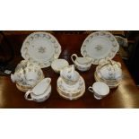 39 pieces of Royal Crown Derby teaware with year mark XXVIII (1967) consisting of 12 saucers,