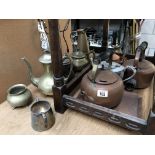 A collection of metal ware mostly copper but some brass & white metal
