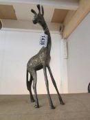 A decorative metal giraffe.