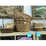 A collection of baskets and woven items