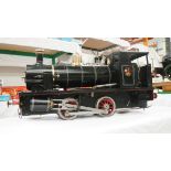 A 3 1/2" gauge (gauge 1) model live steam locomotive of an 0-4-0 tank engine (without water tanks)