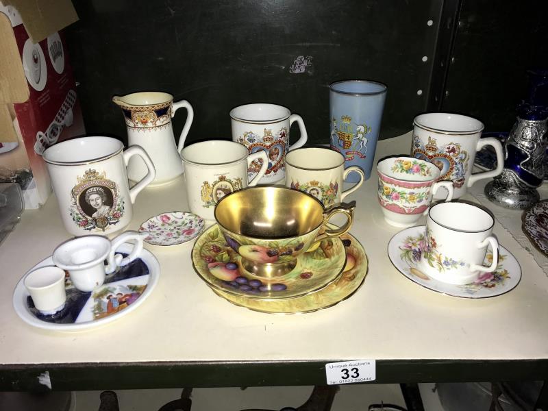 A mixed lot of china including Aynsley trio & commemorative etc.