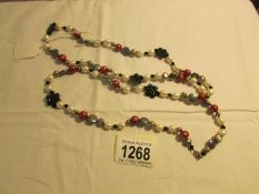 A 19" assorted colour pearl necklace by Honora pearls.