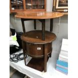 A 1930's oak sewing table & 1 other