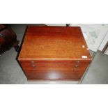 A good old dove tailed mahogany box with brass fittings.