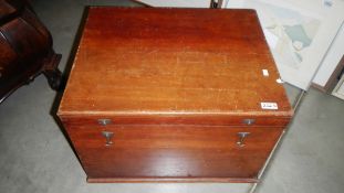 A good old dove tailed mahogany box with brass fittings.