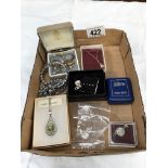 A mixed lot of jewellery including some silver