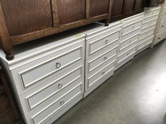 4 white with silver trim modern bedroom chests of drawers