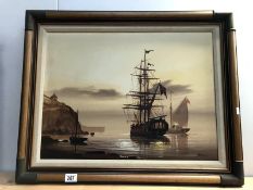 A Galleon seascape oil on canvas by Jason (59cm x 44.