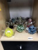A collection of teapot & coffee pot glass ornaments