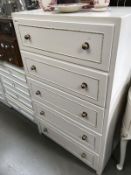 A modern white bedroom chest of 5 drawers