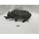 An unusual inkwell in the shape of a rhino.
