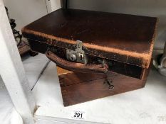 A sextant box & an old small case