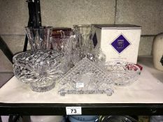 A collection of cut glass including Edinburgh crystal