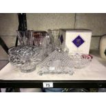 A collection of cut glass including Edinburgh crystal