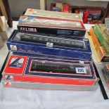 12 boxed Lima tankers, carriages, goods wagons etc.