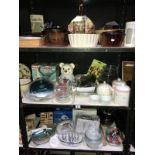 3 shelves of kitchen ware