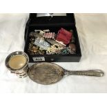 A box of mixed jewellery & other items