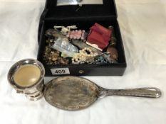 A box of mixed jewellery & other items