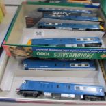 A quantity of Triang H0 Pullman carriages, loco's and intercity 125 carriages.