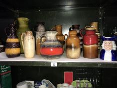 10 stoneware German pottery vases
