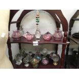 2 shelves of glass paperweights