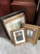 4 framed and glazed pictures - some relating to soldiers and WW1