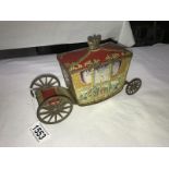 A W & R Jacobs & Co., Ltd., biscuit tin in the shape of Cinderella's coach.