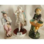 3 mid 20th century figures including German bisque, all in good condition.
