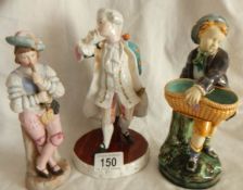 3 mid 20th century figures including German bisque, all in good condition.