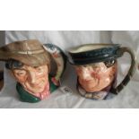 2 Royal Doulton character jugs, The Poacher and Tony Weller.