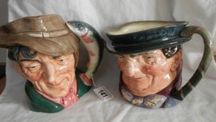 2 Royal Doulton character jugs, The Poacher and Tony Weller.