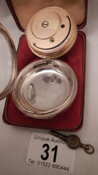 A Gent's silver pocket watch in working order by Watch and Chronometer Manufactures Fattorini & - Image 5 of 5