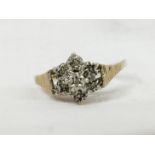 A 9ct gold cluster ring, size O.