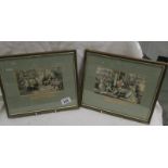 A pair of 19th century framed and glazed engravings entitled "Yoicks! Tally HO! Look out for the