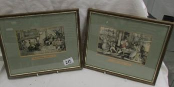 A pair of 19th century framed and glazed engravings entitled "Yoicks! Tally HO! Look out for the