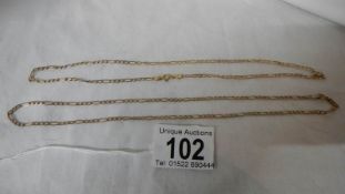 2 9ct gold chains, approximately 4 grams.