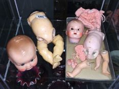 2 porcelain headed dolls, a/f.